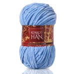 Kürkçü Han Kadife 100GR 95MT El Örgü İpi (Bebe Mavisi)