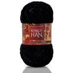 Kürkçü Han Kadife 100GR 95MT El Örgü İpi (Siyah)