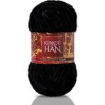 Kürkçü Han Kadife 100GR 95MT Örgü Ipi Khkad - Siyah