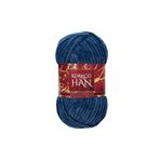 Kürkçü Han Kadife Örgü İpi 100gr %100 Polyester Yumuşak Pofuduk Koyu Denim Mavisi