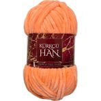 Kürkçü Han Kadife Örgü Ipi 50GR %100 Polyester Yumuşak Pofuduk Açık Turuncu