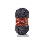 Kürkçü Han Kadife Örgü Ipi 50GR %100 Polyester Yumuşak Pofuduk Gri