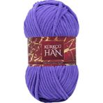 Kürkçü Han Kadife Örgü Ipi 50GR %100 Polyester Yumuşak Pofuduk Koyu Lavanta - Koyu Lacivert