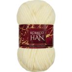 Kürkçü Han Kadife Örgü Ipi 50GR %100 Polyester Yumuşak Pofuduk Krem Sarı - Krem Rengi - Sarı