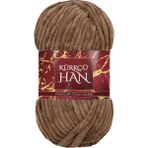 Kürkçü Han Kadife Örgü Ipi 50GR %100 Polyester Yumuşak Pofuduk Orta Kahverengi