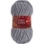 Kürkçü Han Lüks Kadife 100 gr 60M El Örgü İpi Duman Gri - Duman Grisi
