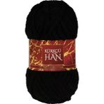Kürkçü Han Lüks Kadife 100 gr 60M El Örgü İpi Siyah
