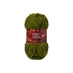 Kürkçü Han Lüks Kadife 100gr 60m El Örgü İpi Zeytin Yeşili