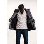 Kürklü Kapşonlu (Kürk ve Kapşon Çıkartılabilir) İçi Polarlı Slimfit Kısa Mont GRİ XXL