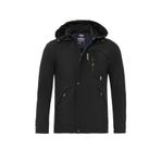 Kürklü Su ve Rüzgar Geçirmez Siyah Softshell Kışlık Erkek Mont