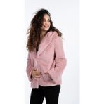 KürkZone Kadın Yumuşacık Peluş Kürk Kaban - 44 - 46 - Altın Pembe