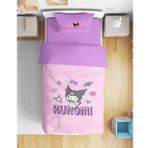 Kuromi 3D Dijital Baskılı Tek Kişilik Nevresim Takımı Kız Çocuk Nevresim Takımı (Lila - Pembe)