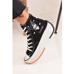 Kuromi Baskılı Siyah Yüksek Taban Bilekli Spor Ayakkabı Sneaker