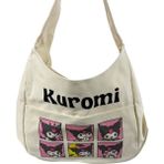 Kuromi Desenli Krem Rengi Kanvas Kumaş Çanta