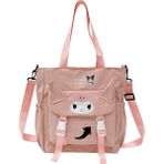 Kuromi Figürlü Pembe Kanvas Omuz Okul Çantası