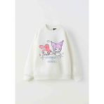 Kuromi Kiz Cocuk Sweatshirt - Beyaz - 11 - 12 Yaş