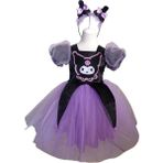 Kuromi Kostüm ,cadı Kostümü , Kız Çocuk Halloween, Balo Elbisesi - Siyah - 1 - 2 Yaş