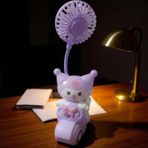 Kuromi Masa Lambası Mini Fan Kalemtraş Mini Vantilatör Usb Şarjlı