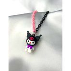 Kuromi Renkli Çocuk Kolyesi - Plastik Pembe Siyah Zincir