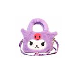 kuromi Wiggle Kuromi Yumuşak Peluş Tüylü Tek Bölmeli Fermuarlı Küçük Omuz Askılı Çocuk El Çantası
