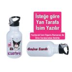 Kuromiii Baskılı Pipetli Kancalı Metal Suluk 600ML. Beyaz - 18