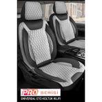 Kurra Store Chrysler Concorde Uyumlu Tam Set Pro Lüks Oto Koltuk Kılıfı Deri ve Kabartmalı Gri Kumaş
