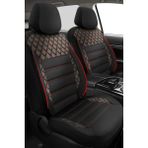 Kurra Store Fiat Fiorino Uyumlu Safir Kırmızı Oto Koltuk Araba Kılıfı. - Siyah