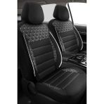 Kurra Store Mazda Laputa 0.7 I 12V 2WD Turbo (60 Hp) 1999 Safir Beyaz Tay Tüyü Oto Kılıf - Siyah - Beyaz