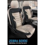 Kurra Store Mitsubishi Carisma Hatchback 1.8 16V (116 Hp) 1999 Uyumlu Zebra Serisi Bej-Siyah Tam Set Takım Oto Kılıf - Bej - Siyah