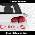 Kurt Bozkurt Sticker 2Adet - Araba Kask Motosiklet Laptop Tablet Pc Atv Uyumlu Sticker 2 Adet