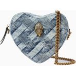 Kurt Geiger Kensington Heart Denim Lüks Tasarım Kadın Çapraz Çanta - Mavi
