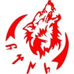 Kurt Hilal ve Türk Yazısı Oto Sticker Yapıştırma Kırmızı 25CM