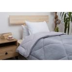 Kurt Homeware %100 Pamuk Çift taraflı Wellsoft Peluş Kışlık Yorgan Yastık kılıfı ve Lastikli Çarşaf - Gri - 155 x 215 cm