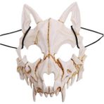 Kurt Korku Hayvan Yüz Maskesi Japon Masques Gerçekçi Şeytan Yarım Yüz Kapatma Yetişkinler Için Fit Cadılar Bayramı Kostüm Masquerade (Yurt Dışından) - Renkli - Yok