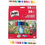 Kuru Boya Kalemi 24 Renk Karton Kutu 1 Paket Pritt 24 lü Kuruboya Tam Boy Renkli Kalem Kaliteli Yumuşak Uçlu Canlı Renk