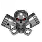 Kuru Kafa Piston Sticker 18 cm Araba Etiket