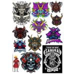 Kuru Kafa Samurai Sticker Set 12 Parça Telefon, Tablet, Defter, Laptop Sticker