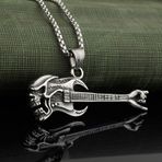 Kuru Kafalı Gitar Çelik Erkek Kolye Takı Aksesuar k24 t5