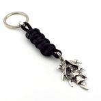 Kurukafa İskelet Punk Gotik Siyah Makrome Örgü Metal Uçlu Anahtarlık KC302