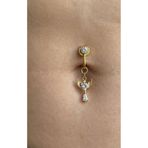 kurukafagift Göbek Piercing Çelik Deliksiz Kullanım Kanatlı Kalp Sallantılı Model