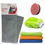 Kurulama Cila Havlusu Yıkama Eldiveni Cila Süngeri Mikrofiber Bez 6lı Set