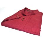 Kurular Tekstil Cift Düğme Kısakol Pamuk Gömlek - 2XL - Bordo