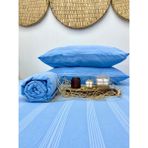 Kurular Tekstil Lastikli Çarşaf Takımı-Mavi - 180X200