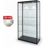 Kurulu Vitrin, Camlı Vitrin,koleksiyon ,teşhir, Cam,dolap - 30X70X180 - Siyah