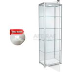 Kurulu Vitrin, Camlı Vitrin,koleksiyon ,teşhir, Cam,dolap - 40X60X180 - Gri