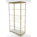 Kurulu Vitrin, Camlı Vitrin,koleksiyon ,teşhir, Cam,dolap - 40X80X180 - Gold