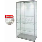 Kurulu Vitrin, Camlı Vitrin,koleksiyon ,teşhir, Cam,dolap - 40X80X180 - Gri