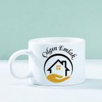 Kurumsal Firmalara Özel Logolu Seramik Motto Kahve Fincanı - Renkli - 200 ml