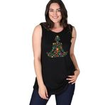 Kurun's Collection Büyük Beden Çiçek Yoga Baskılı Kolsuz Viskon Basic Bluz Siyah 46-48
