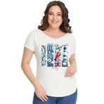 Kurun's Collection Büyük Beden Deniz Feneri Salty Geniş V Yaka Kısa Kol Oval Yırtmaç Bluz Ekru 50-52